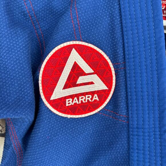 Gracie Barra Equipe Storm Jiu Jitsu Kimono Gi Youth Y3 Blue Red Patched - Picture 3 of 12